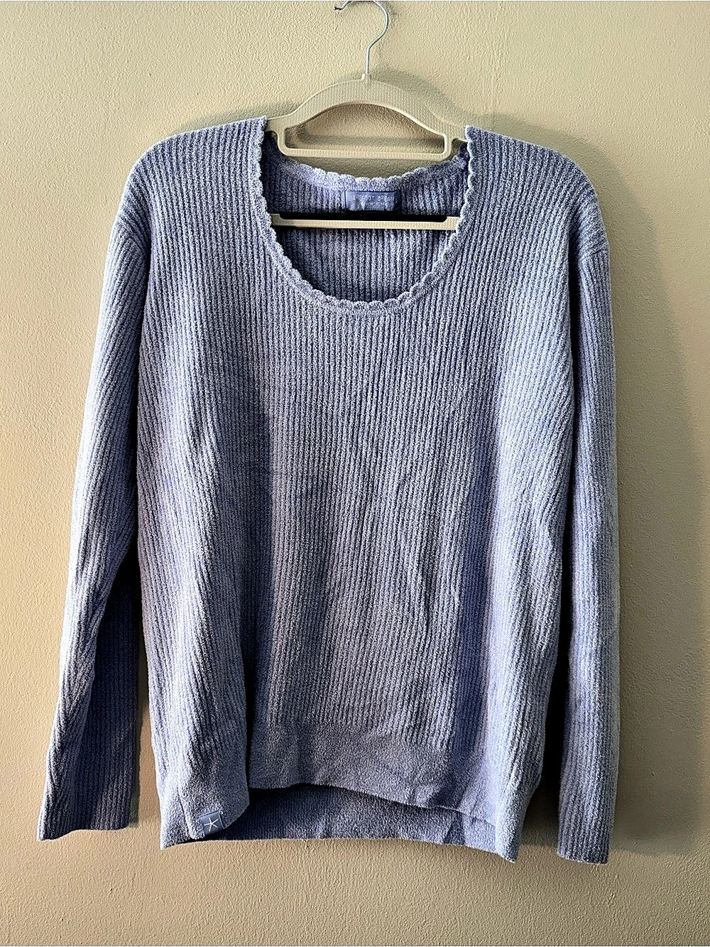 Barefoot Dreams CozyChic Lite Pullover Knit Pullover in Blue XS